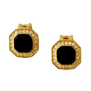 Christian Dior stunning vintage rich gold tone clip on earrings.